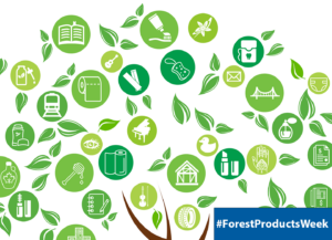 National Forest Products Week illustration of everyday forest products