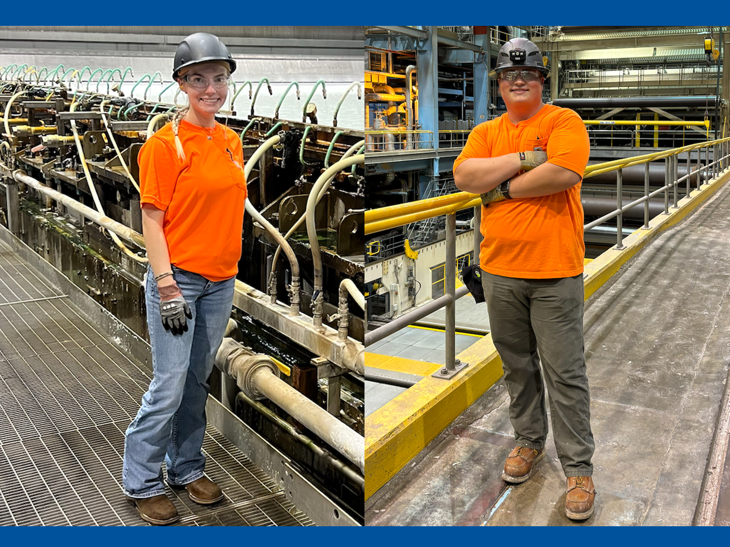 The Ashdown Mill draft opened the door for Aly Mills, left, and Matthew Thomas to become Domtar interns.