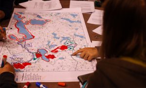 Students prepared a mock forest management plan.