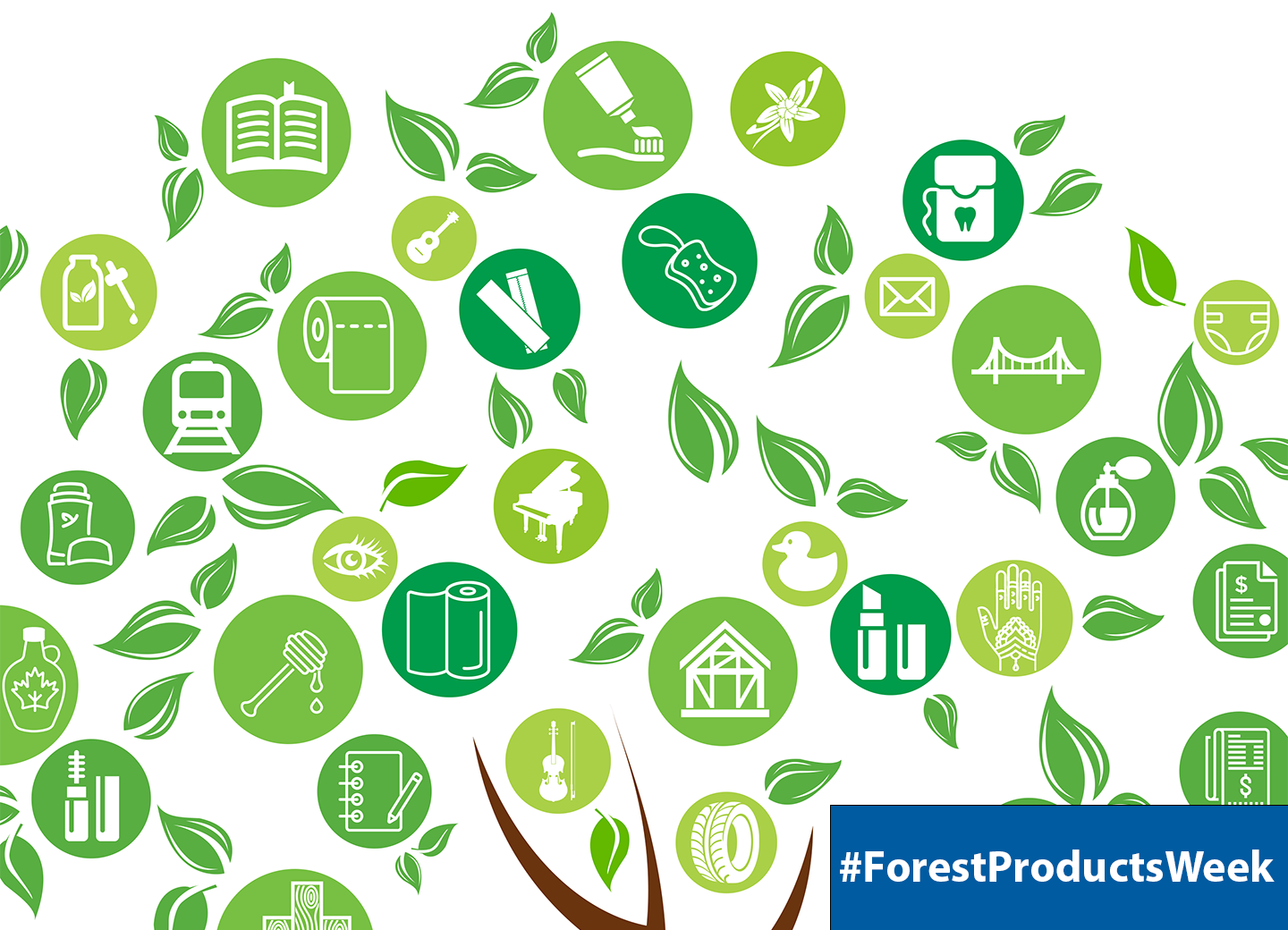 National Forest Products Week illustration of everyday forest products