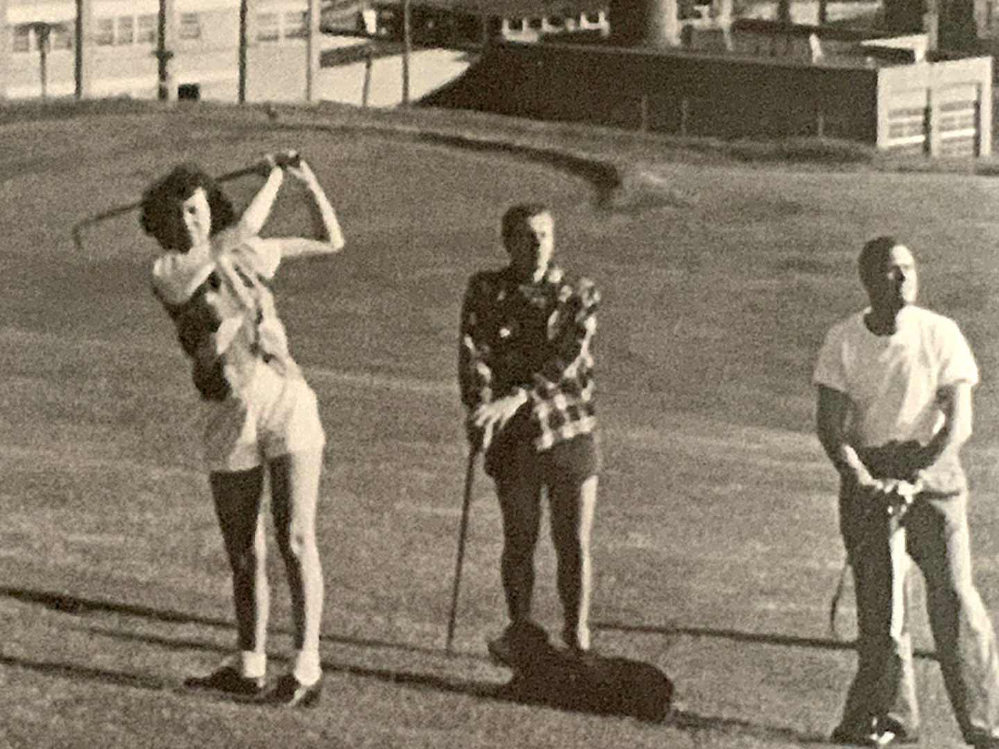 We have a long commitment to supporting outdoor recreation in the areas where we live, work and play. Black and white photo from 1956 - Canada Paper Company golf course on site.